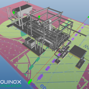 Fire and gas mapping example showing geographic detector coverage zones overlaid on an industrial facility layout.