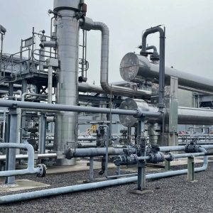 Example oil and gas process facility with piping, vessels, and instrumentation typical of Safety Instrumented Systems operating within the scope of IEC 61511.