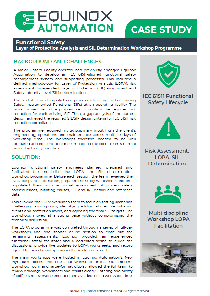 LOPA workshop case study image