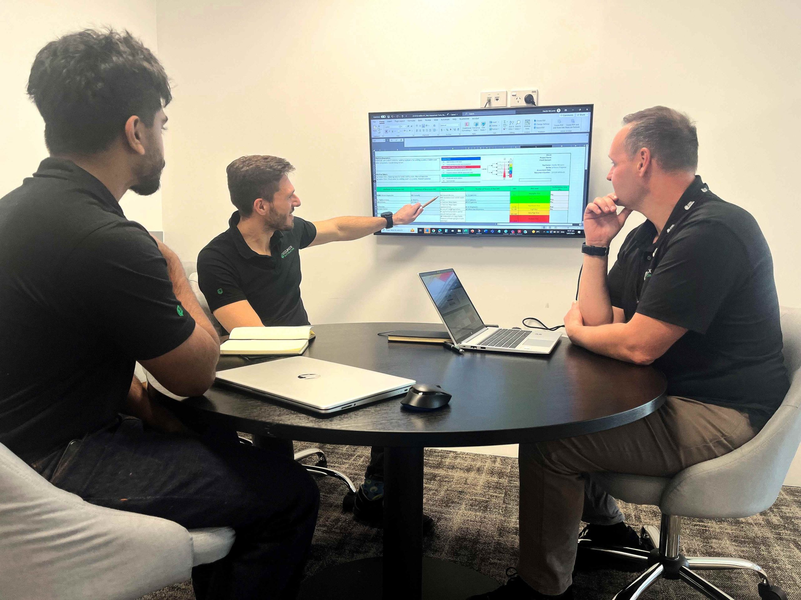 AS/NZS 4024 machine safety risk assessment workshop with Equinox Automation team