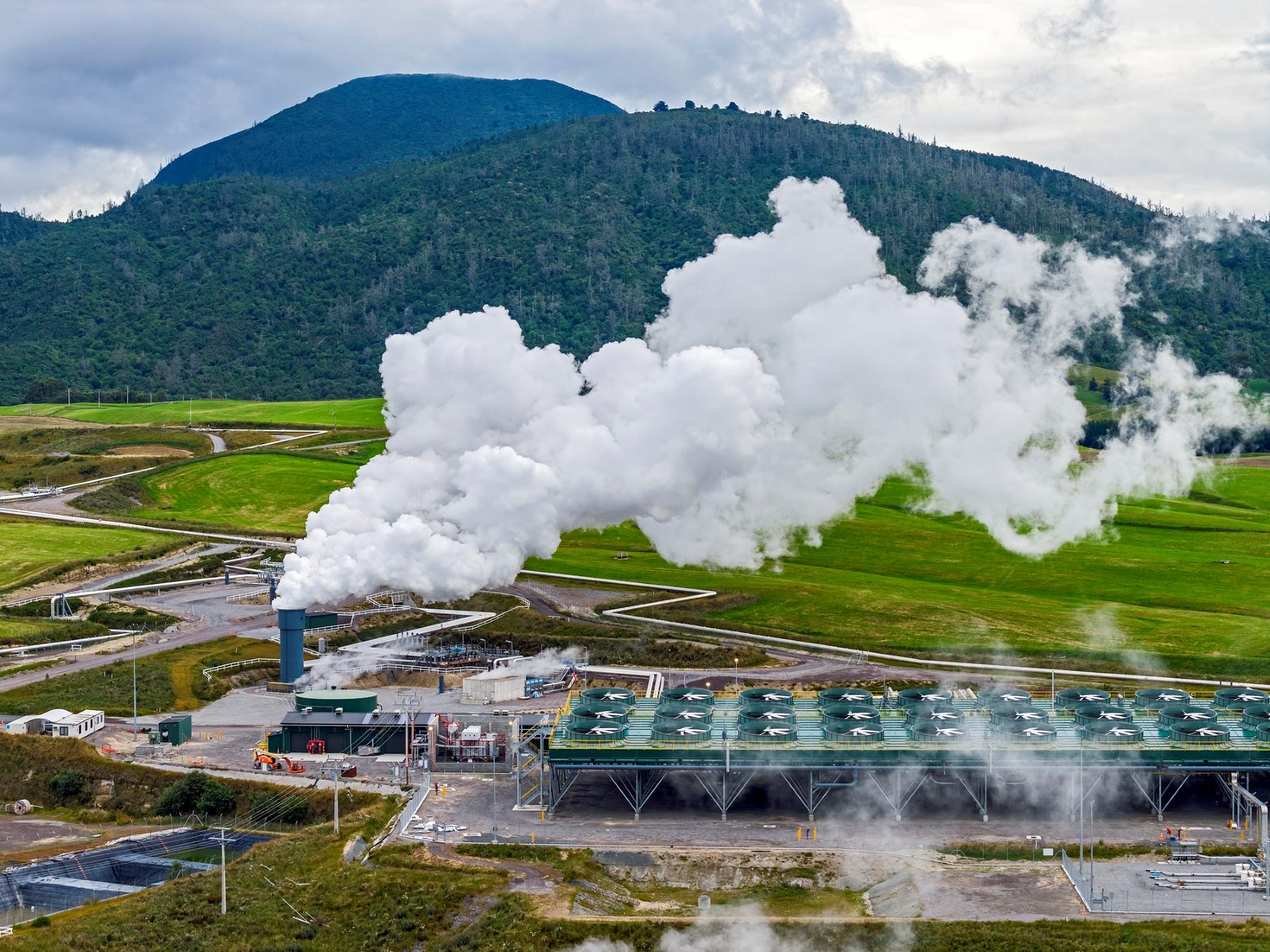 Geothermal power station in operation in New Zealand